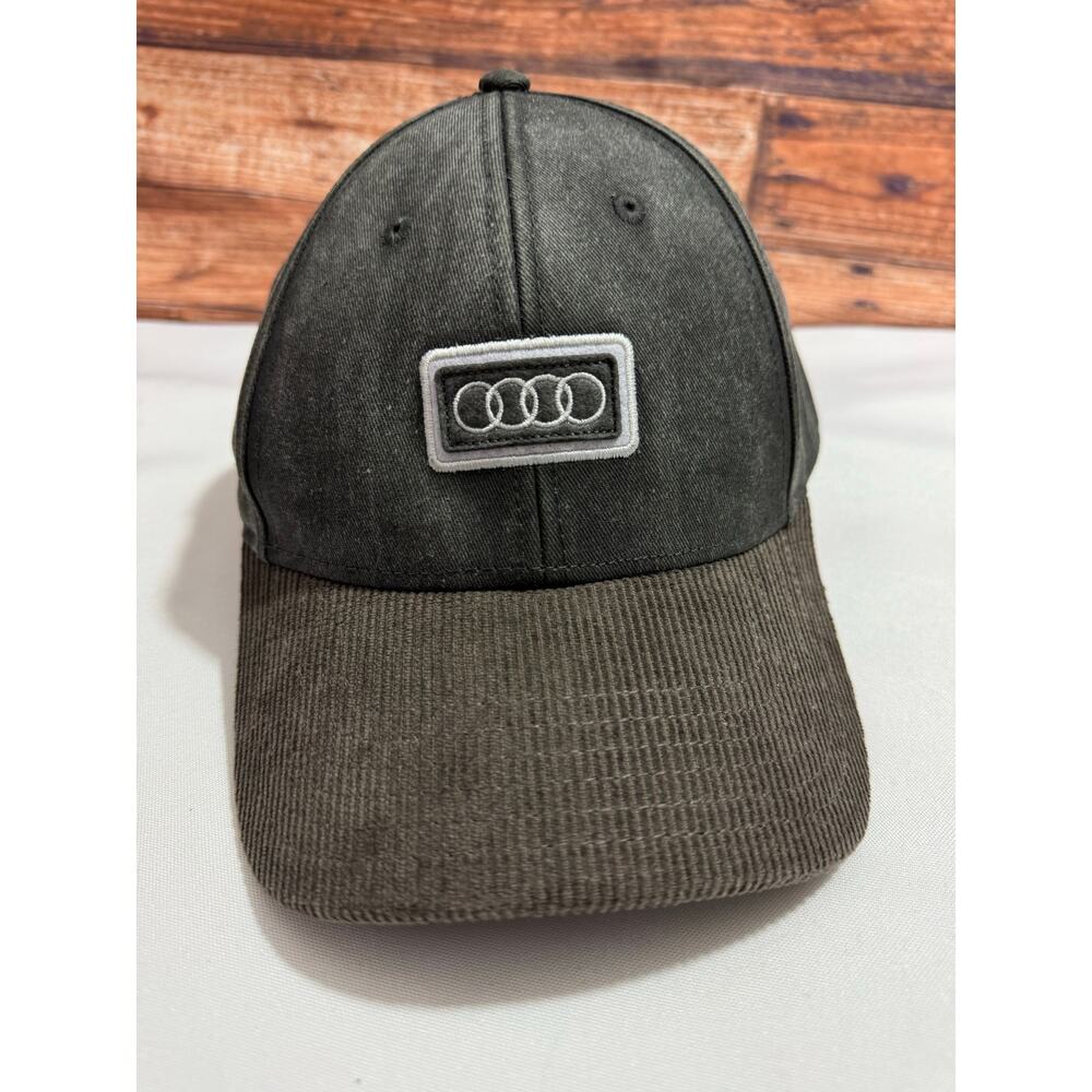 AUDI MOTORSPORT Gray Baseball Hat Brown Corduroy Brim